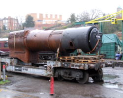 The boiler remains – as planned – outside the boiler shop to be worked on as opportunity arises.