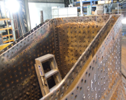 The gap between the inner and outer firebox sides, formerly filled by the foundation ring.