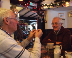 A day of rest as members from the working party enjoy their Christmas Lunch.