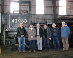 The team with 2968 behind. Left to right are Robin Spain, Dave Ashton, Jim Norman, John Bowater, Dave Busk and Alan Moody.