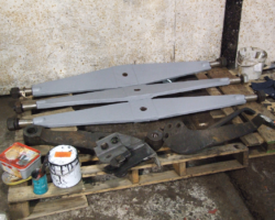 Removed items including all three brake cross beams.