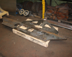 The new buffer beam and the sub-floor support brackets before the necessary drilling.