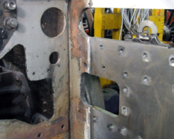 Inside view of the right hand extension in position.