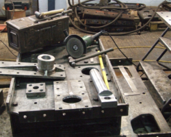 The new dragbox assembly, also temporarily repaired to allow access to the repair.