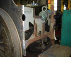 The rear frames cut ready to accept the new rear frame sections.