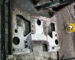 The old stretcher removed.