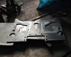 The replacement stretcher almost ready for fitting.