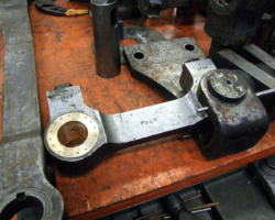 The close up of the union link is stamped both 13268 and 2968 from LMS days, along with the works number C136 from when the engine was built.