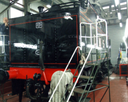 Unfortunately, space restrictions in the paint shop do not allow photos from an angle that will do justice to his work.