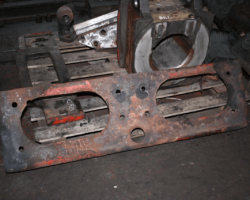 The top plate shortly after removal showing the underside - it looks quite good but has wasted from around 13mm thick to 6mm or so in places.