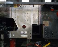 The gap in our Frames has gone! The new frame section, shiny and new, tacked in place.