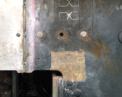 Details showing the method of chamfering and welding in the new frame section.