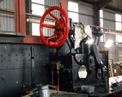 Still in the cab, the reverser has received its coats of black paint.