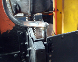 The weld complete, but needing to be ground back to produce a smooth surface.