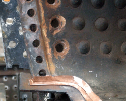 DSCF1185 This is another view of the making-up piece for the rear of the inner crown sheet, showing better how it will be fitted.