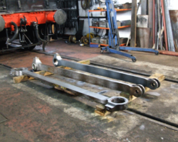 The other three coupling rods have already been dealt with and are stored adjacent to the tender.