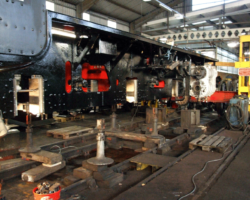 The first stage was to raise the engine clear of the frame stands on which it rested.