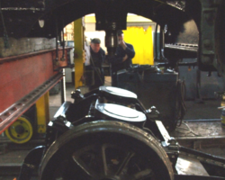 Another view as the engine and pony truck are reunited.