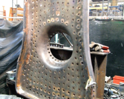 The inner backplate has all its new flanges welded in...