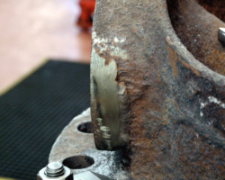 These include having some wasted areas built up with weld, then ground flat.