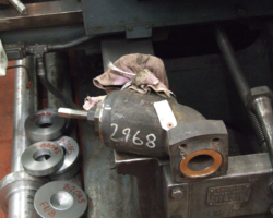 One of the clack boxes which will be bolted to the top feed when the boiler is ready.