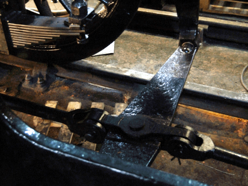 ...while the brake pull rod extending from there to the rear crossbeam is also on.