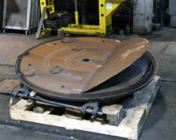 The smokebox door has been brought in from the cold. It and its liner, uppermost, are to be replaced by new pieces.