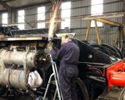 Another view of angle grinding work.