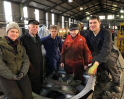 On Saturday 8th February a team photo following successful fitting of the blastpipe baseplate.