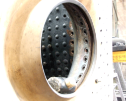 The firehole, with the two layers of inner and outer firebox apparent.