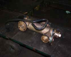 While the Right hand injector waits on a trolley for its turn to be fitted in place.