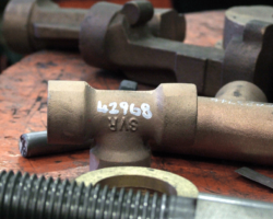 Meanwhile, back in the machine shop, many smaller brass fittings have been cast and await drilling and tapping prior to going on the engine.