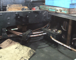 Pipework below the cab floor, now all secured.