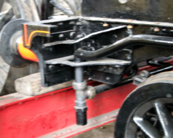 Left hand front of the engine, with the vacuum pipe complete with water separator.