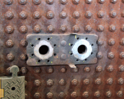 The seating pad for the safety valves. Like all such, it must be a true surface and work to reface it has begun.