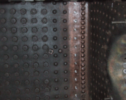 The same crown stays from inside the firebox, also awaiting nuts.