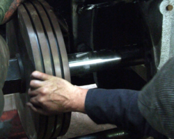 The piston moving ever rearwards . . .