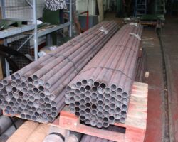 The boiler's small tubes have arrived and are stored in the paintshop along with the large tubes.