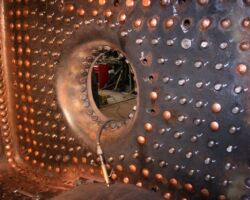 A wider shot of the inner backplate or backhead.