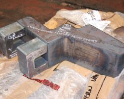 This large lump of metal is to be made into an adaptor for the vertical planer to allow its cutting tool access to the regulator face inside the superheater header.