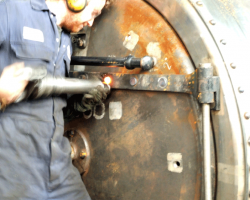 The riveter in action...