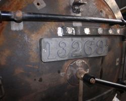 Work on the boiler may have come to a standstill at the moment but Brian (of the paid staff) continues to move things on with the smokebox with the fitting of the new number plate. Now it’s down to the painters to clean up and prime the whole thing.