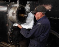 The SMF's John Bowater at work on the right hand valve.
