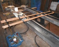 The cylinder drain cock pipework before fitting.
