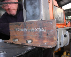 Here we see one of our number checking that all is well with the set up before putting on his safety glasses and drilling the final hole.