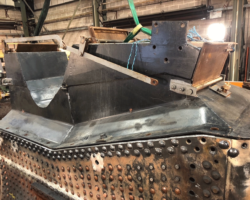 The ashpan fitting in close up.