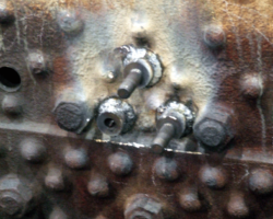 Other fittings have also been attended to, this one a handrail mounting on the firebox.