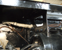 More lagging, this time to the feed pipes for atomised oil to the valve chests.