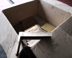 These little gadgets are the brass corner pieces of for the sliding cabside window frames. The originals were rather worn so sixteen new ones have been cast and machined to size.