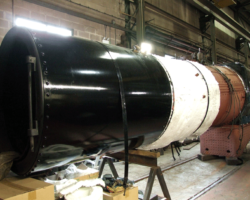 Lagging in place on the front boiler section.